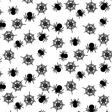 Simple Spider and web icon pattern on White background for illustrator vector Ilustração Stock