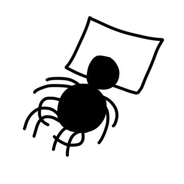 Simple spider in cartoon doodle style. Stock Illustration