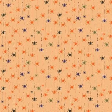 A simple spiders seamless vector halloween pattern Illustrazione stock