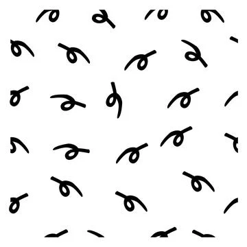 Simple spiral shape seamless black white background vector doodle hand draw Stock Illustration