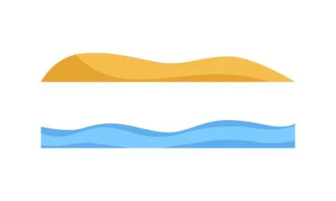 Simple Splashing Wave and Beach Sand as Landscape and Environment Element Vector Stock Illustration