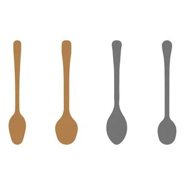 Simple spoon illustration design set Stock Illustration