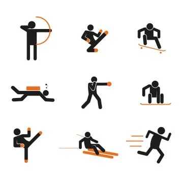 Simple Sport Abstract Symbol Vector Illustration Graphic Set Illustrazione stock