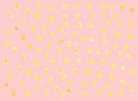 Simple spring background with watercolor eggs and dots. Happy Easter. Hand dr Stock Illustration