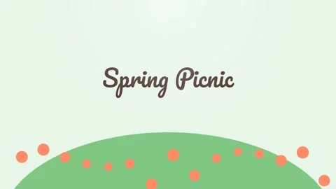 Simple Spring Picnic Illustration: Decorative Overhead View Vector Stock Footage 337502872