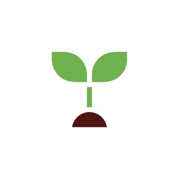 Simple sprout logo. Concept of growth, nature, and new beginnings. Stock Illustration