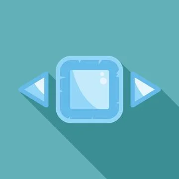 Simple square button with arrows showing left and right on turquoise background Stock Illustration
