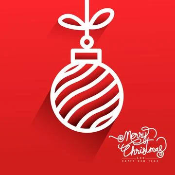 Simple square christmas greeting design on red background Stock-Illustration