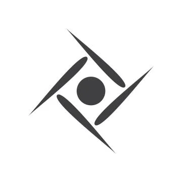 Simple square curves motion object logo vector Stock Illustration
