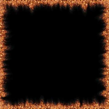 Simple Square Fire Border Frame - 3d illustration Stockillustratie