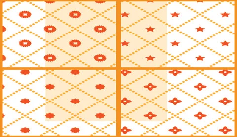 Simple square flower pattern Stock Illustration