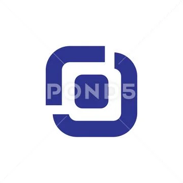 Simple square geometric movement logo vector Stock Illustration