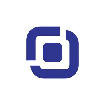 Simple square geometric movement logo vector Stock Illustration