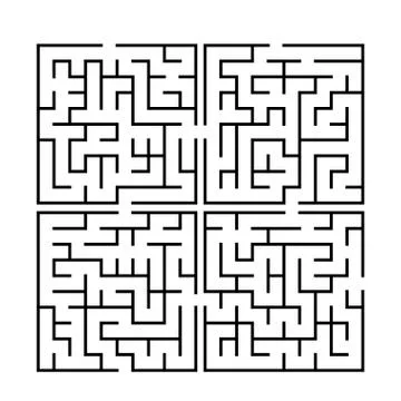 Simple square labyrinth Stock Illustration