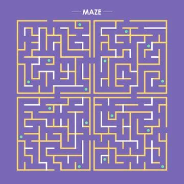 Simple square labyrinth Stock Illustration