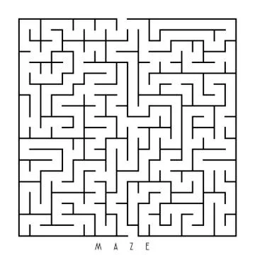 Simple square labyrinth Stock Illustration