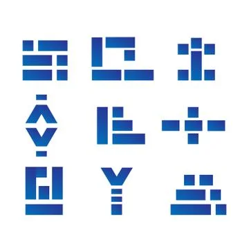 Simple square logo set Illustrazione stock