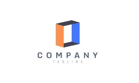 Simple square perspective. Vector design concept. Perfect for logo to represe Stock Illustration