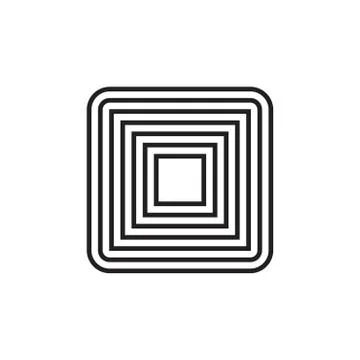 Simple square stripes line 3d simple logo Stock Illustration