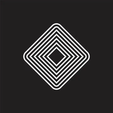 Simple square stripes line 3d simple logo Stock Illustration
