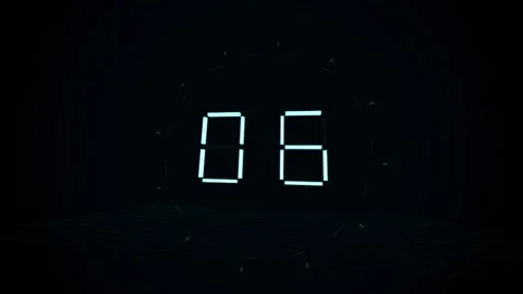 Simple square-style digital countdown timer from 10 to 00, geometric motion loop Stock-Footage 343205341
