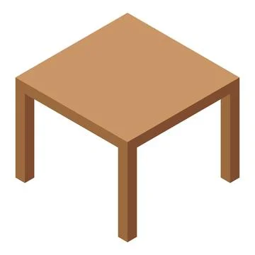 Simple square wooden table standing on four legs Stock Illustration