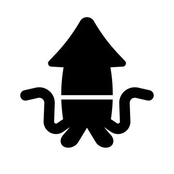 Simple squid silhouette icon. Vector. Stock Illustration