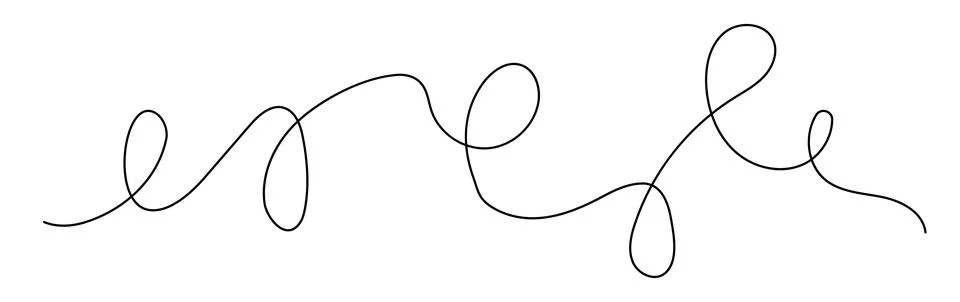Simple squiggle line for abstract design and art accents. Thin wavy curve and Stock Illustration
