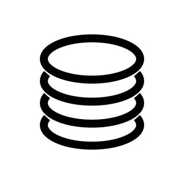 Simple stacked coins icon. Vector. Stock Illustration