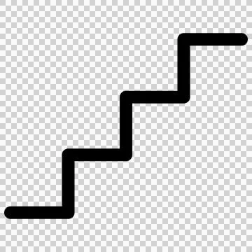 Simple staircase icon, editable stroke path in vector file Illustration