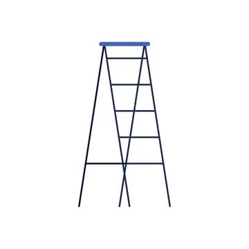 Simple staircase stepladder with six steps, ladder for home renovation Illustrazione stock