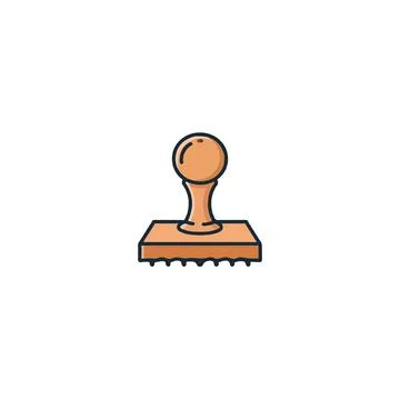 Simple stamp object icon illustration for marking authentic documents conce.. 스톡 일러스트
