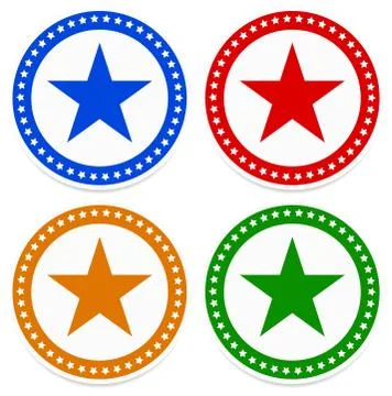 Simple star badges Illustrazione stock