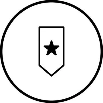 Simple Star Bookmark Icon within Circle for Web and App Design elements Stock Illustration