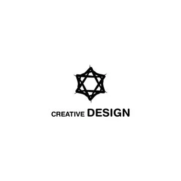 Simple Star of David Creative Logo Vector Design Art EPS 10 Stock Illustration