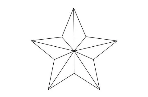 Simple star outline drawn with clean black lines. Stock Illustration