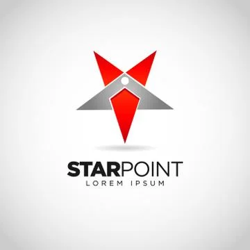 Simple Star Point logo Design Stock Illustration