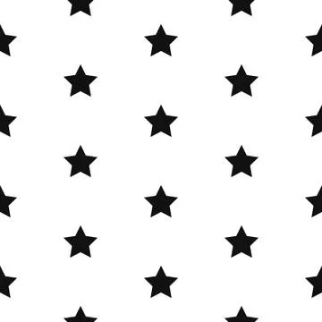 Simple star shape black and white seamless pattern イラスト素材