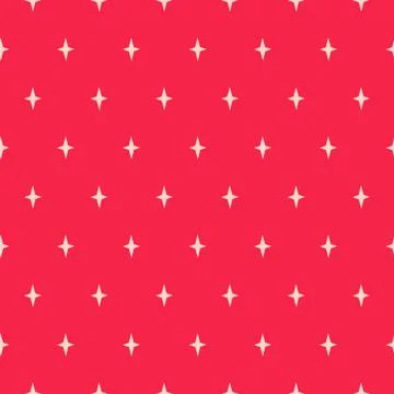 Simple star shapes red seamless vector pattern. イラスト素材