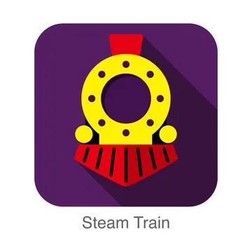 Simple steam train flat icon vector illustration 스톡 일러스트