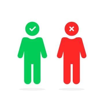 Simple stick figure with checkmarks Stock Illustration