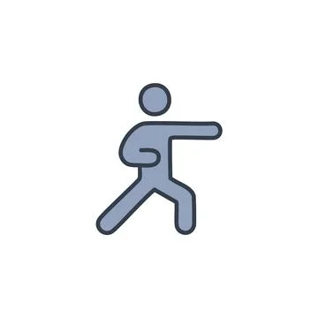 Simple stick figure in a fighting pose. Illustration of a simple stick figu.. Stock Illustration