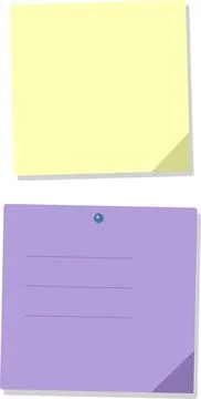 Simple sticky note and calendar icon set Illustrazione stock