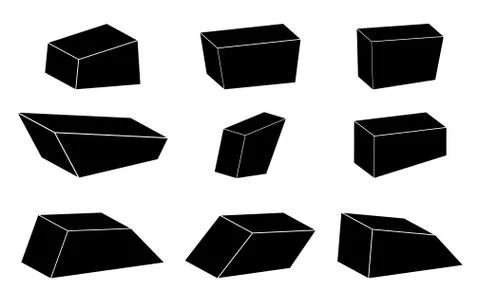 Simple stone set vector symbol icon design Stock Illustration