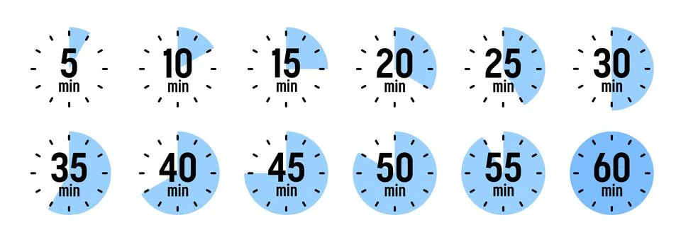 Simple stopwatch icons. Colorful chronometer, time counter with dial. Countdown 스톡 일러스트