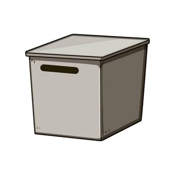 Simple storage box organizing home and office items Stock Illustration