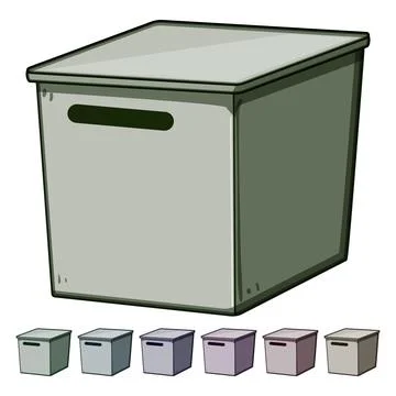 Simple storage box organizing home and office items Stock Illustration