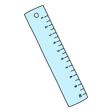 Simple straight transparent school ruler, back to school concept, doodle style Stock Illustration