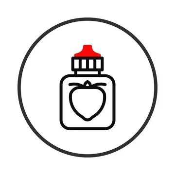 Simple strawberry condiment bottle design in minimalist style offers bold d.. Stock Illustration