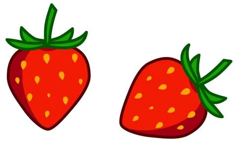 Simple strawberry icon vector drawing Illustrazione stock